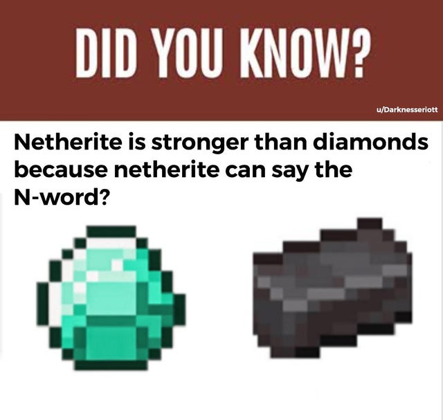 minecraft 2d diamond - Did You Know? uDarknesseriott Netherite is stronger than diamonds because netherite can say the Nword?