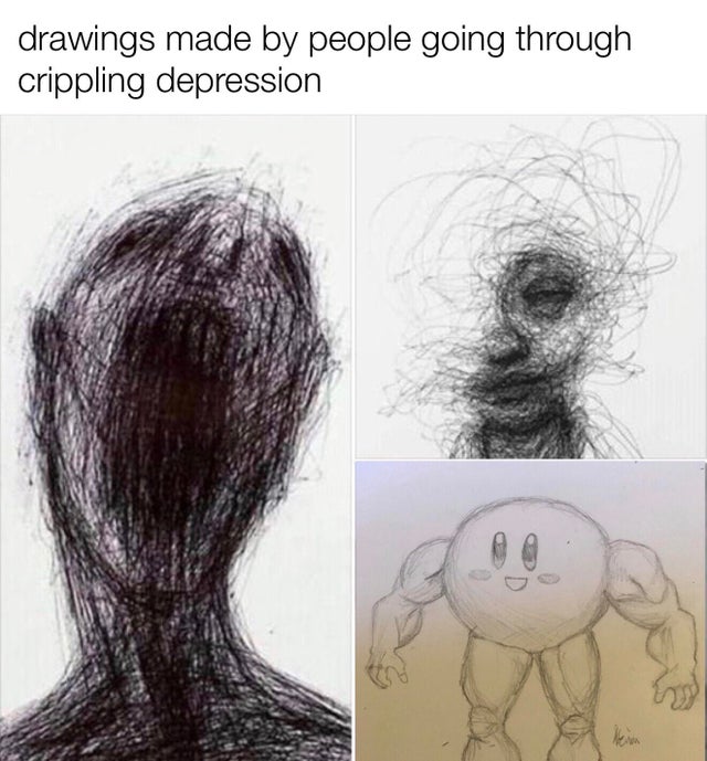 mental illness drawings - drawings made by people going through crippling depression
