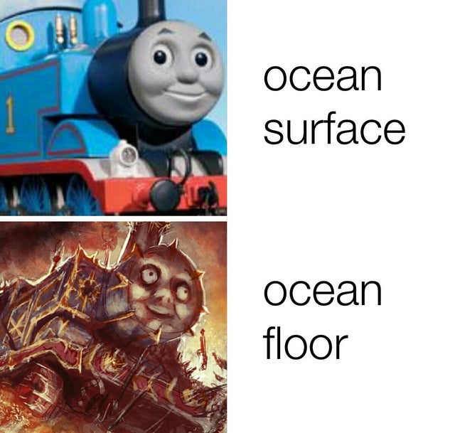 thomas the tank engine memes - ocean surface Ocean floor