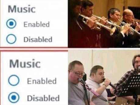 music enabled music disabled - Music O Enabled O Disabled Music O Enabled O Disabled