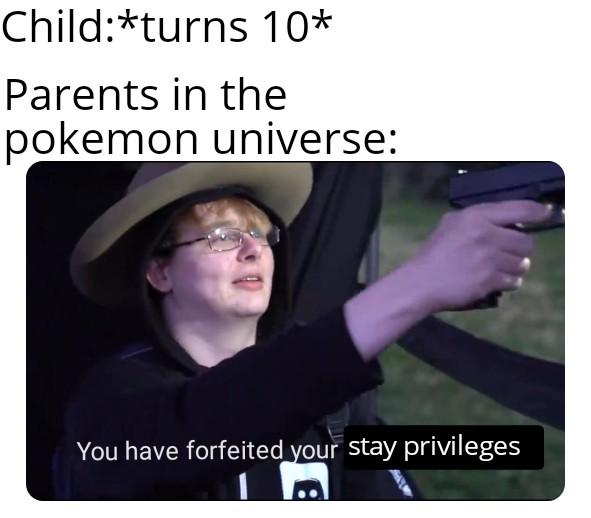 you have forfeited your life privileges - Childturns 10 Parents in the pokemon universe You have forfeited your stay privileges