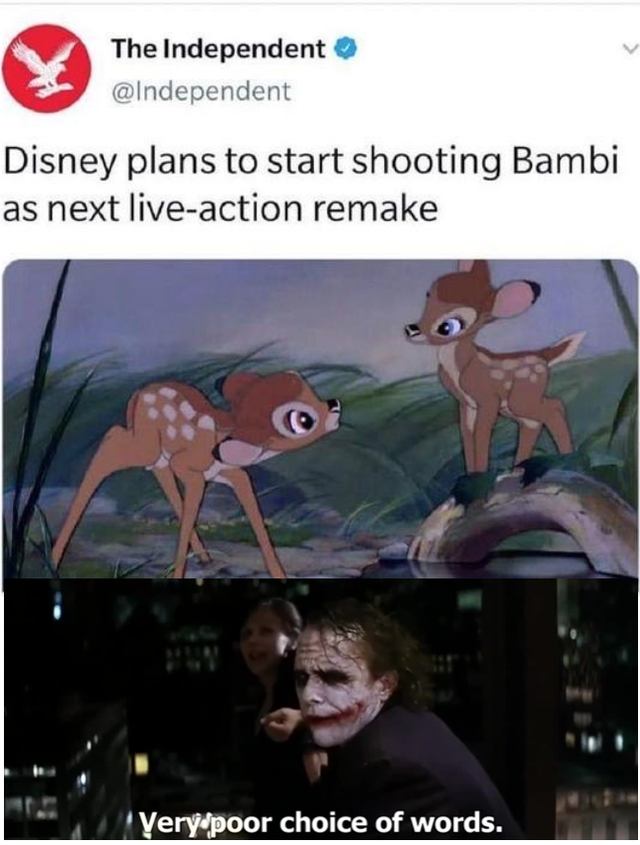 shoot for a bully free school - The Independent Disney plans to start shooting Bambi as next liveaction remake Yery poor choice of words.