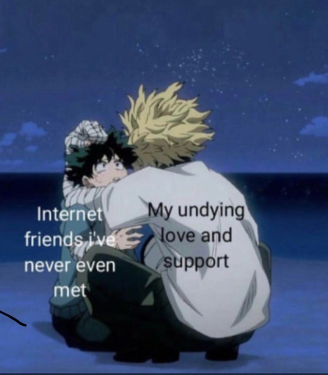 all might hugging deku - Internet friends i've never even met My undying love and support