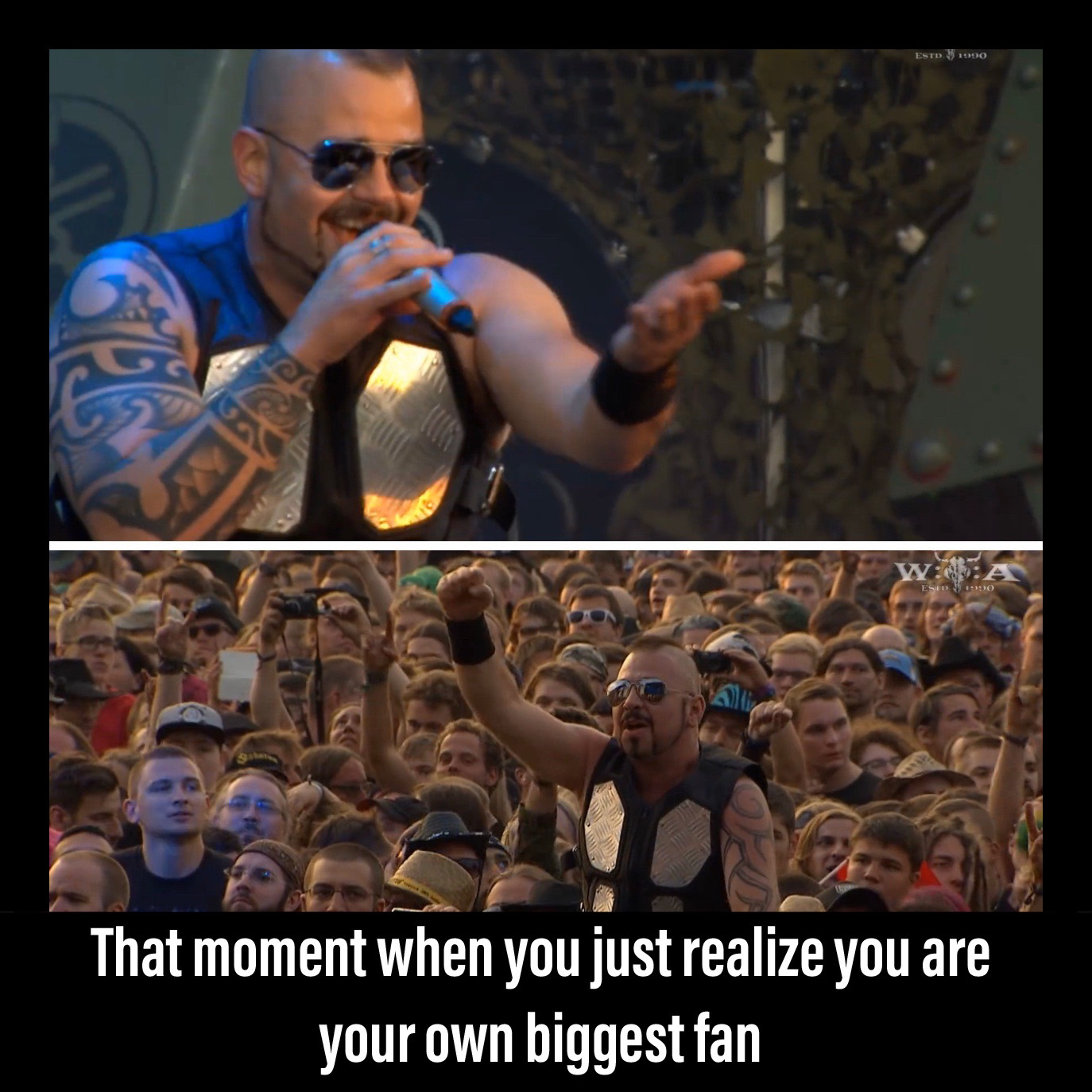 photo caption - That moment when you just realize you are your own biggest fan