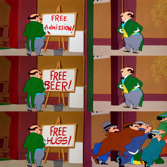cartoon - Free AdMiSSION Free Beer 2 Free Lugs