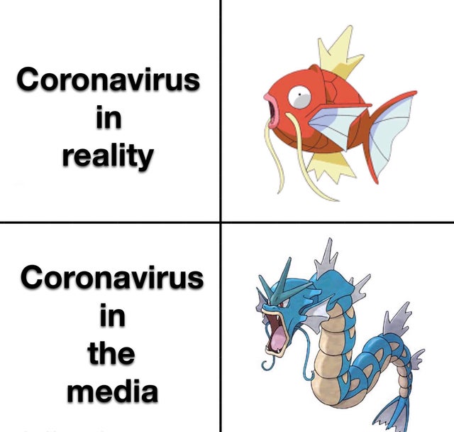 random memes - pokemon magikarp evolution - Coronavirus reality Coronavirus in the media