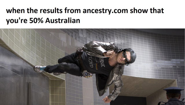 wall run - when the results from ancestry.com show that you're 50% Australian Loyd Pink