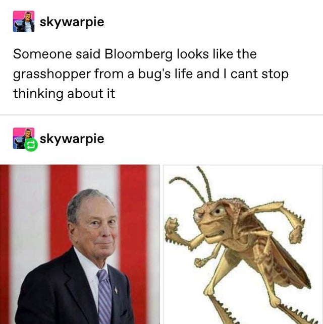 hopper disney villain - skywarpie Someone said Bloomberg looks the grasshopper from a bug's life and I cant stop thinking about it skywarpie