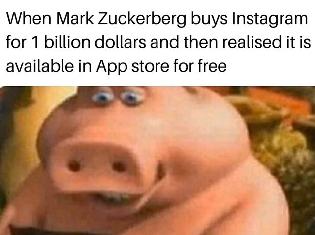 When Mark Zuckerberg buys Instagram for 1 billion dollars and then realised it is available in App store for free