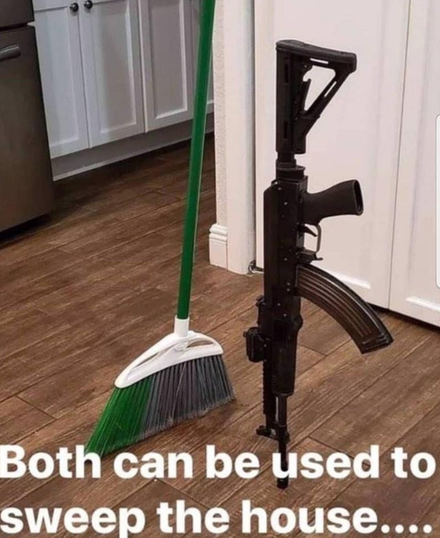 Broom - Both can be used to sweep the house....