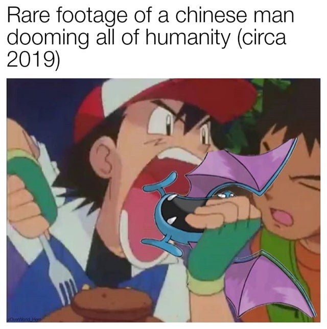 cartoon - Rare footage of a chinese man dooming all of humanity circa 2019