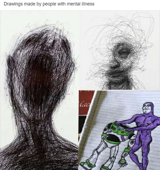 blursed buzz lightyear - Drawings made by people with mental illness