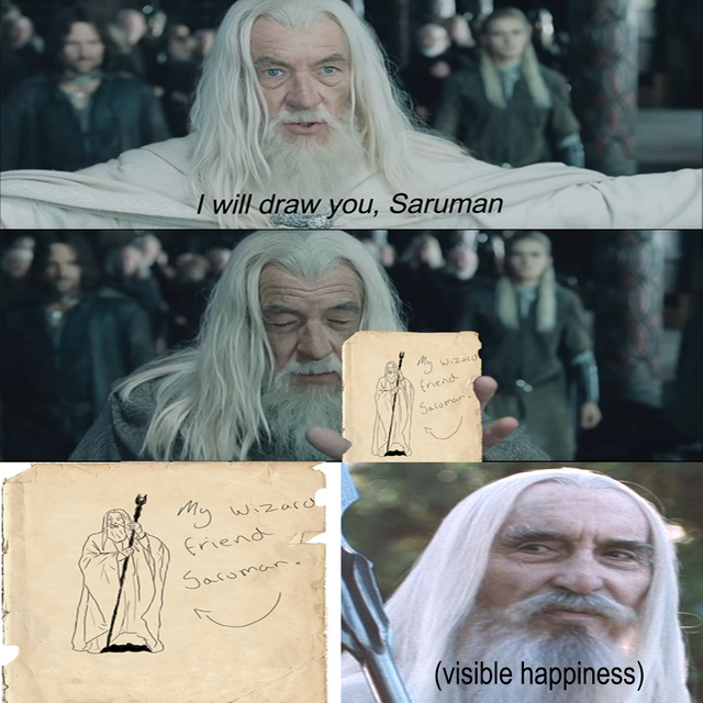 beard - I will draw you, Saruman friend Saruman visible happiness
