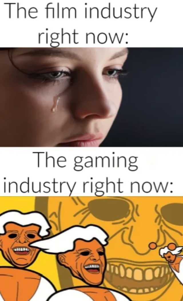 pc master race laughing - The film industry right now The gaming industry right now