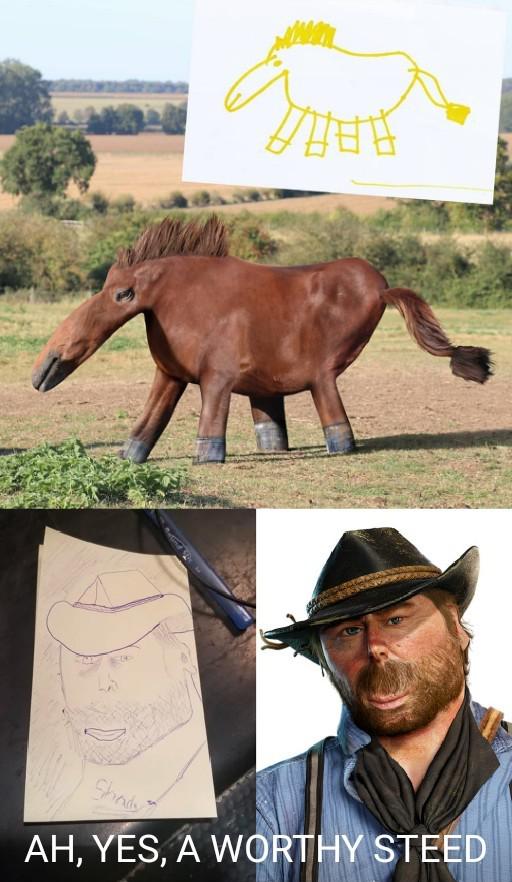 kids drawings in real life - Ah, Yes, A Worthy Steed