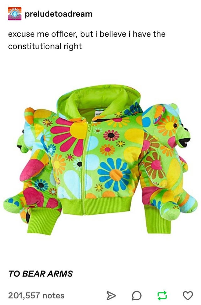 jeremy scott adidas bear jacket - Fi preludetoadream excuse me officer, but i believe i have the constitutional right Ci To Bear Arms 201,557 notes