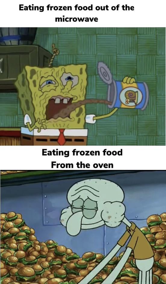 spongebob lion king - Eating frozen food out of the microwave Eating frozen food From the oven