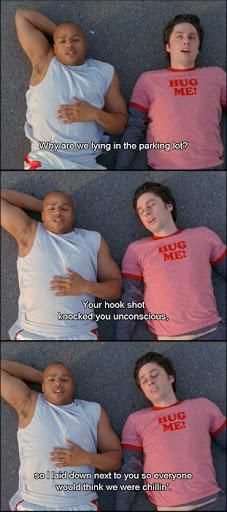 scrubs quotes - Mbe Why are we lying in the parking lot? Your hook shot knocked you unconscious 80 haid down next to you so everyone would think we were chillin'