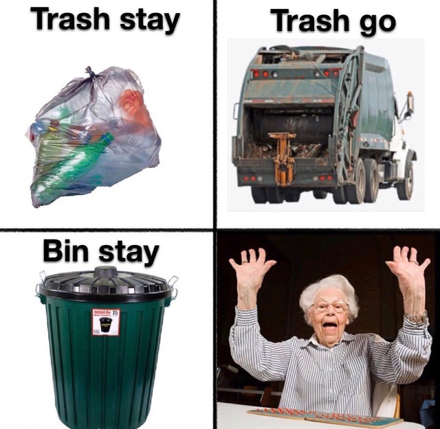 Waste container - Trash stay Trash go Bin stay