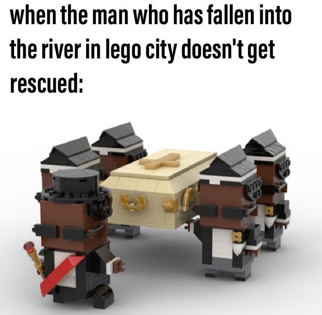 lego - when the man who has fallen into the river in lego city doesn't get rescued