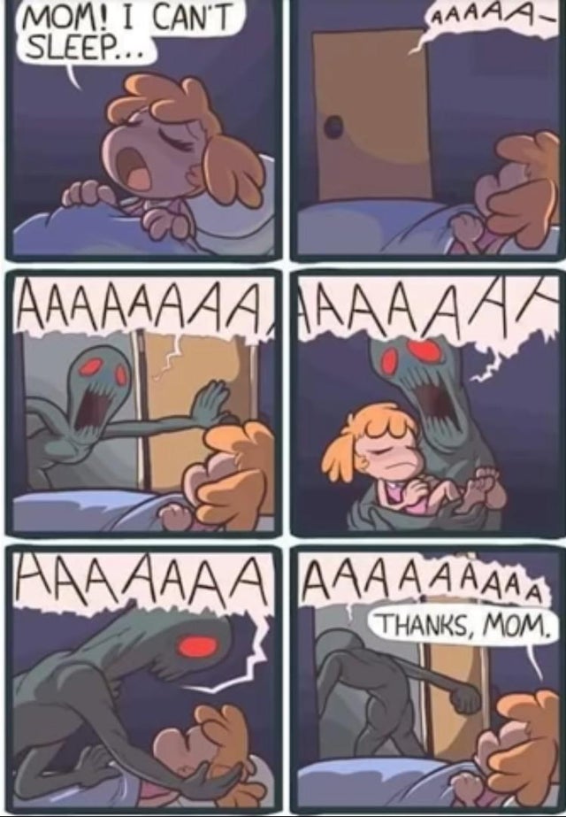funny plot twist comics - Aaaaa Mom! I Can'T Sleep... Aaaaaaaa, Aaaaaa Aaaaaaaaaaaaaam