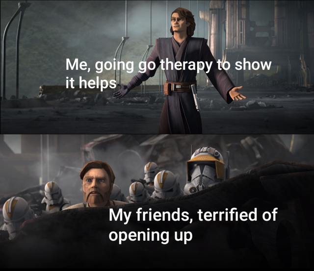 photo caption - Me, going go therapy to show it helps My friends, terrified of opening up