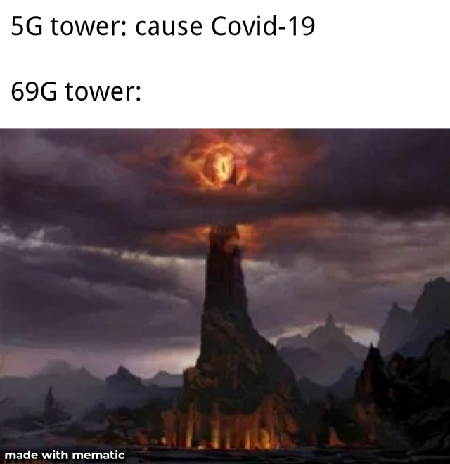shard eye of sauron - 5G tower cause Covid19 69G tower made with mematic