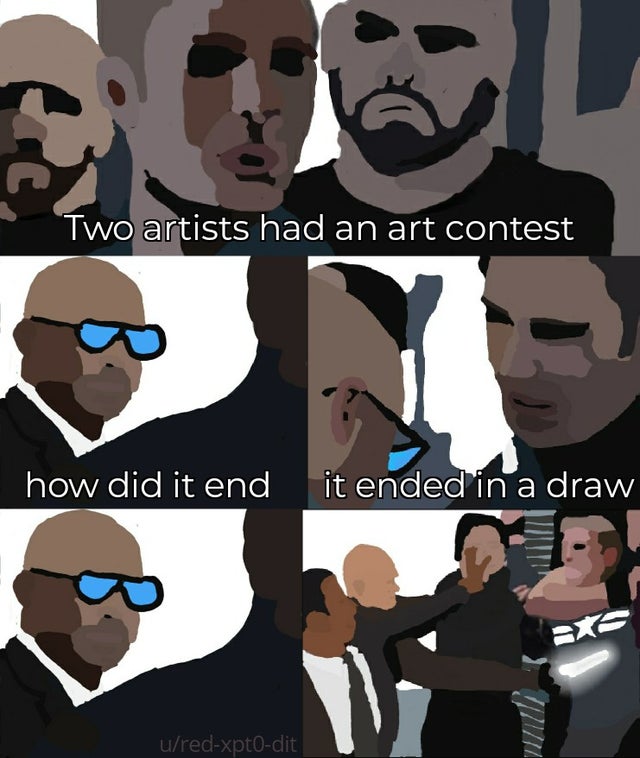 glasses - Two artists had an art contest how did it end it ended in a draw uredxptodit