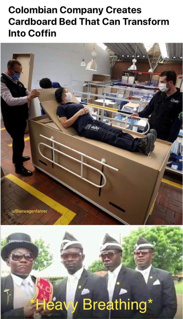 Colombian Company Creates Cardboard Bed That Can Transform Into Coffin uBierwagenfahrer Heavy Breathing