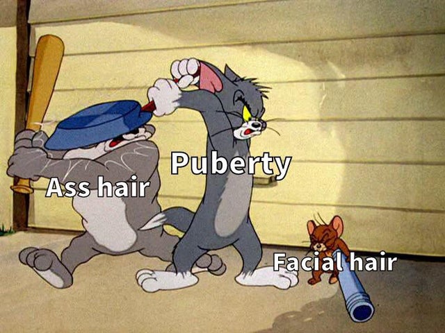 tom and jerry funny - Puberty Ass hair Facial hair