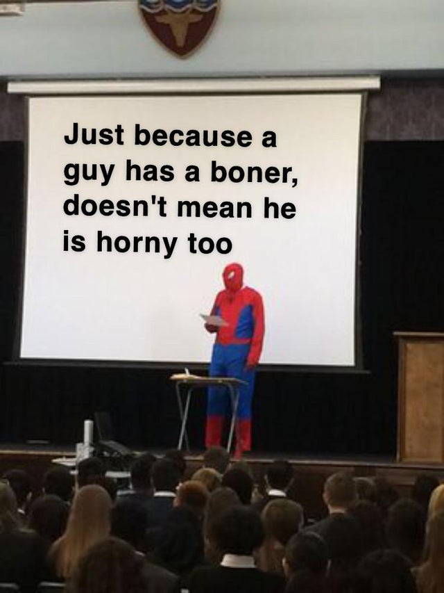 memes for the decade - Just because a guy has a boner, doesn't mean he is horny too