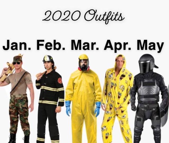 personal protective equipment - 2020 Outfits Jan. Feb. Mar. Apr. May