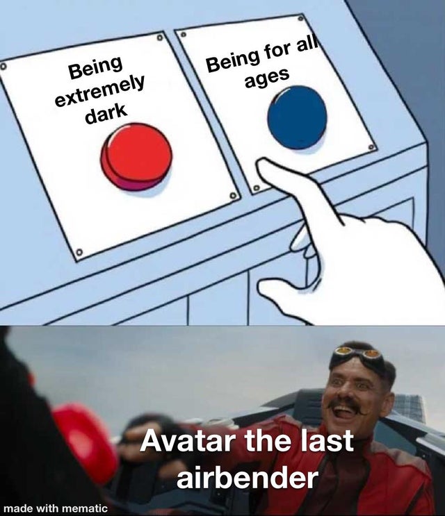 robotnik pressing button - O Being extremely dark Being for all ages o Avatar the last airbender made with mematic