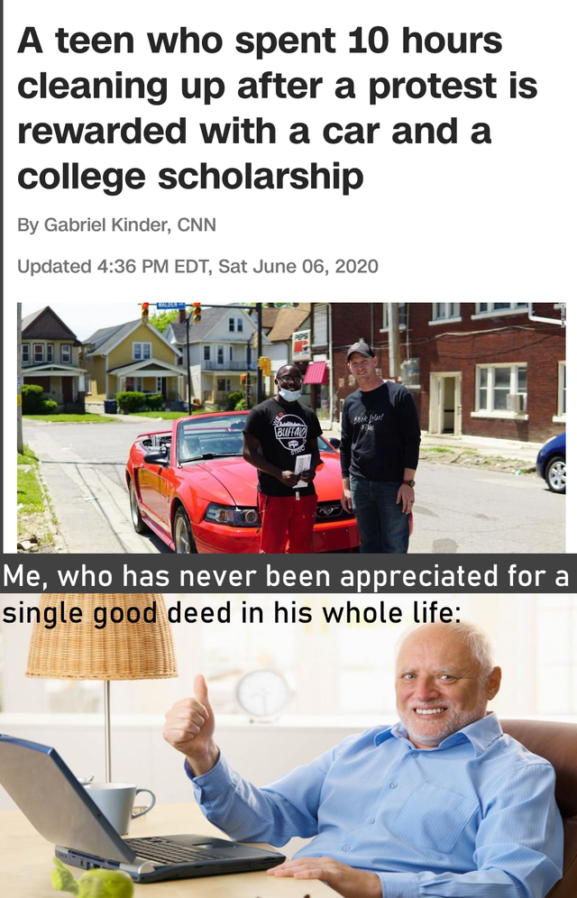 vehicle - A teen who spent 10 hours cleaning up after a protest is rewarded with a car and a college scholarship By Gabriel Kinder, Cnn Updated Edt, Sat Me, who has never been appreciated for a single good deed in his whole life