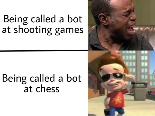 human behavior - Being called a bot at shooting games Being called a bot at chess