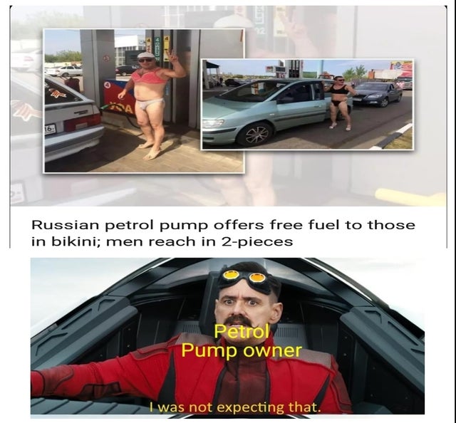 family car - 16 Russian petrol pump offers free fuel to those in bikini; men reach in 2pieces Petrol Pump owner I was not expecting that.