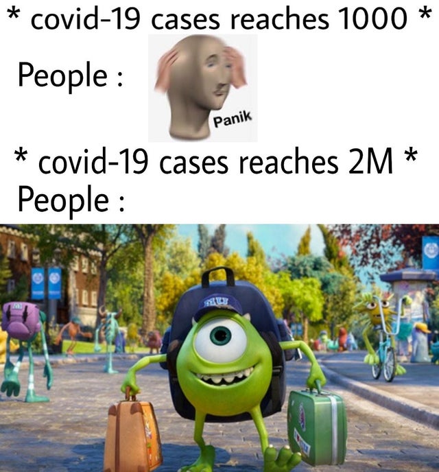 monsters university - covid19 cases reaches 1000 People Panik covid19 cases reaches 2M People