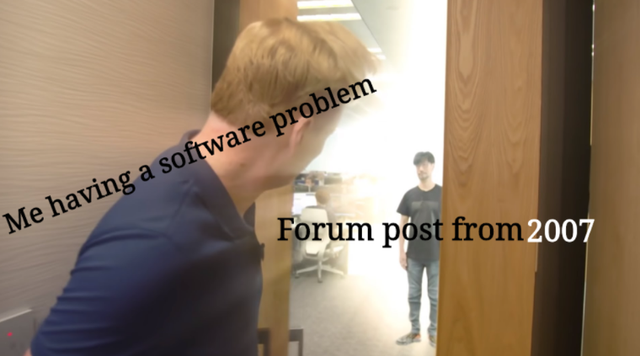 shoulder - Me having a software problem Forum post from 2007