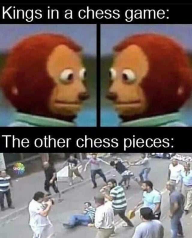 chess meme kings - Kings in a chess game The other chess pieces Show