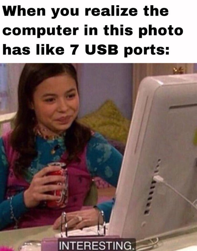 icarly interesting - When you realize the computer in this photo has 7 Usb ports Interesting.