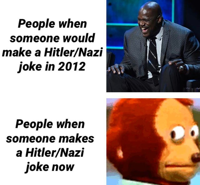 venezuela japan meme - People when someone would make a HitlerNazi joke in 2012 People when someone makes a HitlerNazi joke now