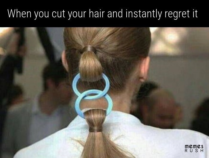 funny memes - When you cut your hair and instantly regret it memes Rush