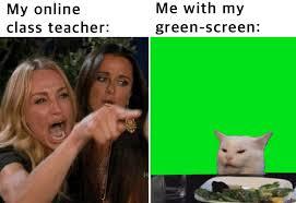 covid 19 distance learning memes - My online class teacher Me with my greenscreen