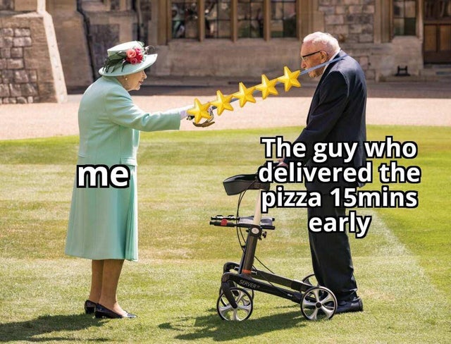 Knight - me The guy who delivered the pizza 15mins early Server