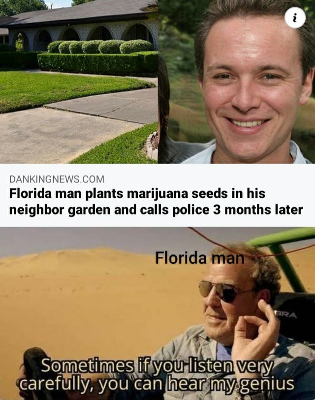 sometimes my genius is almost frightening meme template - i Dankingnews.Com Florida man plants marijuana seeds in his neighbor garden and calls police 3 months later Florida man Bra Sometimes if you listen very carefully, you can hear my genius