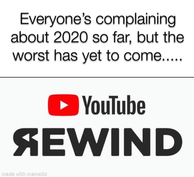 youtube play guggenheim - Everyone's complaining about 2020 so far, but the worst has yet to come..... YouTube Sewind made with mematic