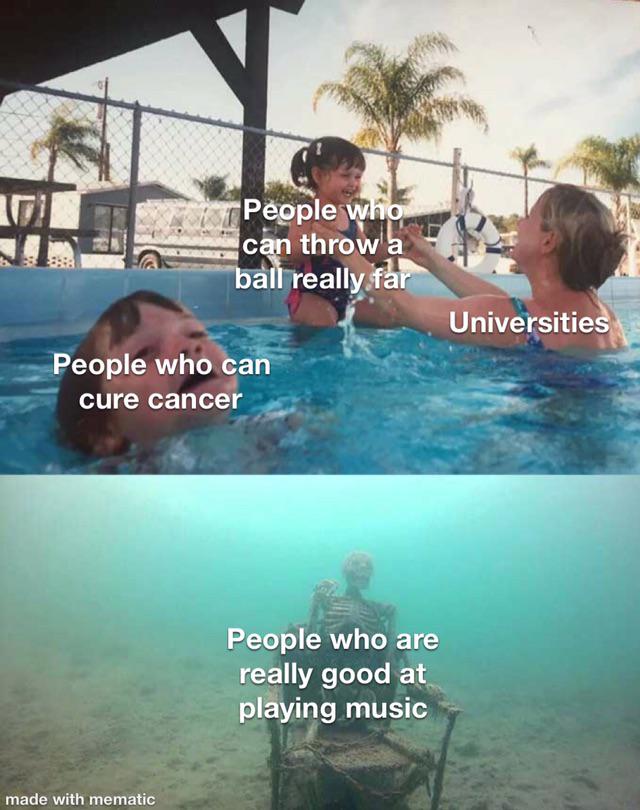 mr beast gaming - People who can throw a ball really far Universities People who can cure cancer People who are really good at playing music made with mematic