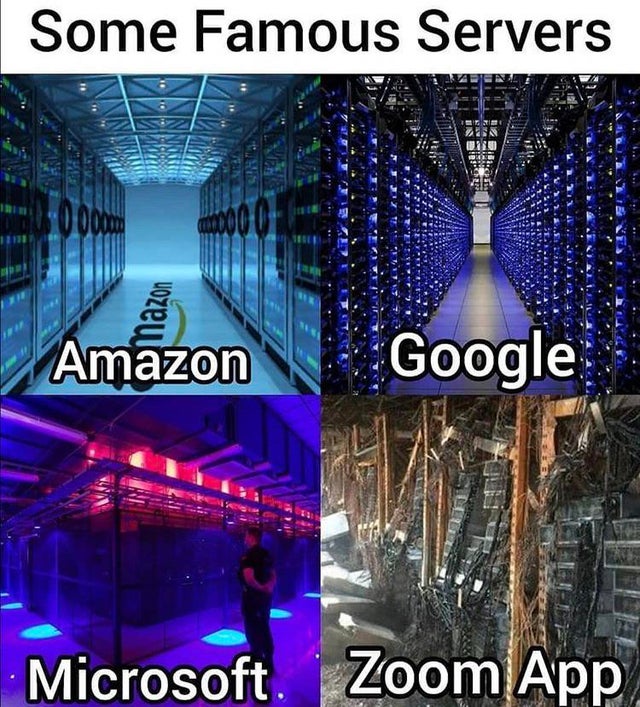 programmer memes - Some Famous Servers mazon Amazon Google Microsoft. Zoom App