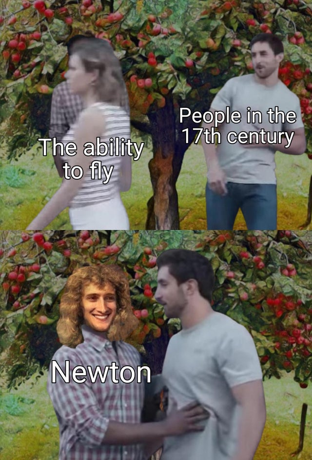garden - People in the 17th century The ability to fly Newton