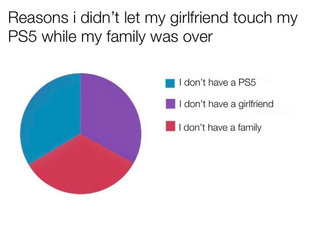 diagram - Reasons i didn't let my girlfriend touch my PS5 while my family was over I don't have a PS5 I don't have a girlfriend I don't have a family
